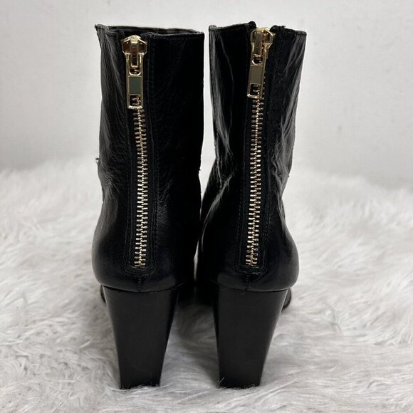 Kelsi Dagger Brooklyn Women's Black Zidane Perforated Ankle Boot Back Zip 8M - Picture 5 of 11